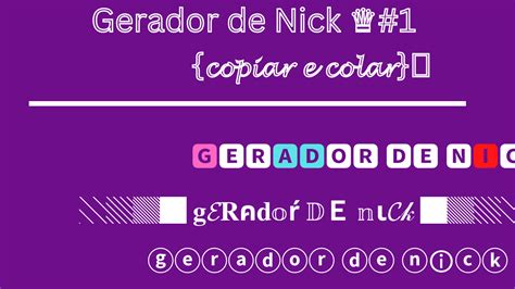 Gerador de Nicks online .